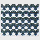 Blauwe Uil Cadeaupapier (Vlak)
