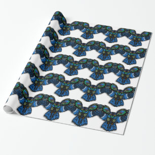 Blauwe Uil Cadeaupapier