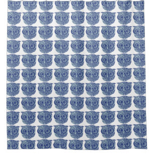 blauwe uil douchegordijn