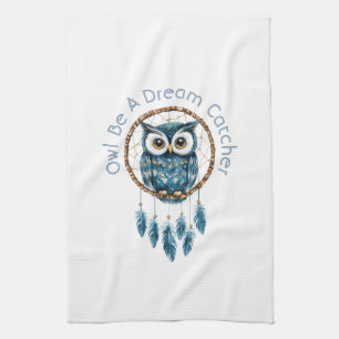 Blauwe Uil Droomvanger Theedoek