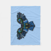 Blauwe Uil Fleece Deken (Voorkant)