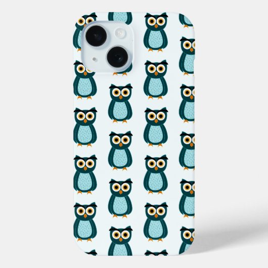Blauwe Uil Illustratie Case-Mate iPhone Case (Achterkant)