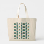 Blauwe Uil illustratie Grote Tote Bag (Achterkant)