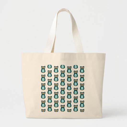 Blauwe Uil illustratie Grote Tote Bag (Voorkant)
