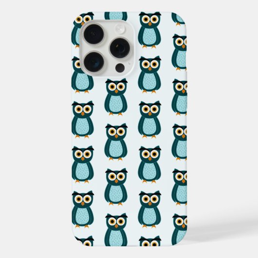 Blauwe Uil illustratie iPhone Hoesje (Achterkant)
