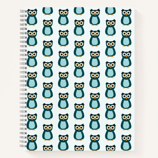 Blauwe Uil illustratie Notitieboek (Voorkant)