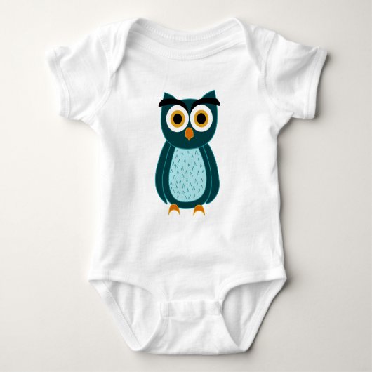 Blauwe Uil Illustratie Romper (Voorkant)