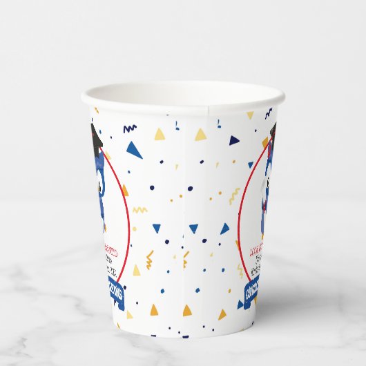 Blauwe Uil Kleuterschool Afstuderen 8oz Papier Cup Papieren Bekers (Rechts)