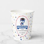 Blauwe Uil Kleuterschool Afstuderen 8oz Papier Cup Papieren Bekers (Achterkant)