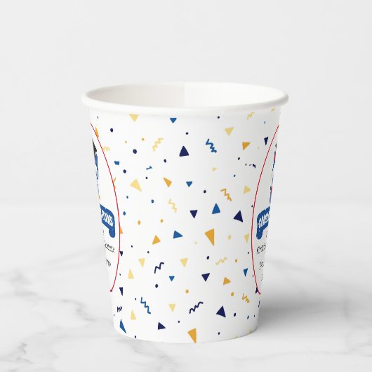 Blauwe Uil Kleuterschool Afstuderen 8oz Papier Cup Papieren Bekers (Links)