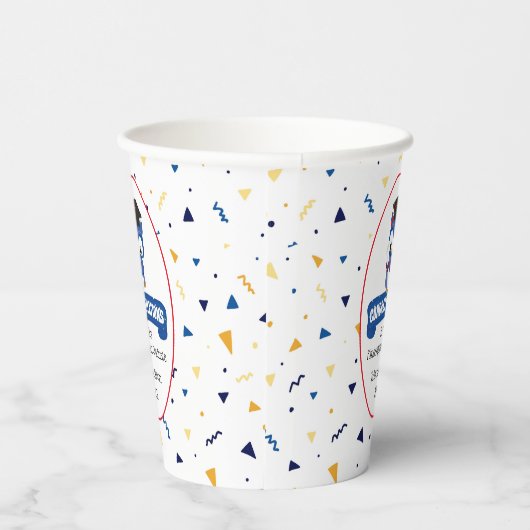 Blauwe Uil Kleuterschool Afstuderen 8oz Papier Cup Papieren Bekers (Rechts)
