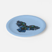 Blauwe Uil Papieren Bordje (Gekanteld)