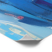 Blauwe Uil Portret Schilderijen Poster (Hoek)