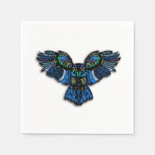 Blauwe Uil Servetten (Voorkant)