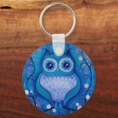 blauwe uil sleutelhanger (Voorkant)
