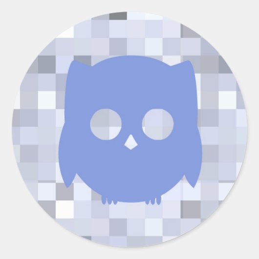 Blauwe Uil Sticker (Voorkant)