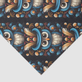 Blauwe uil tissuepapier (Detail)