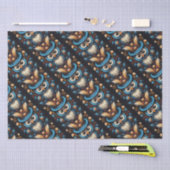 Blauwe uil tissuepapier (Craft)