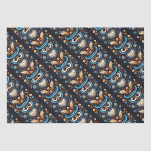 Blauwe uil tissuepapier (Voorkant)