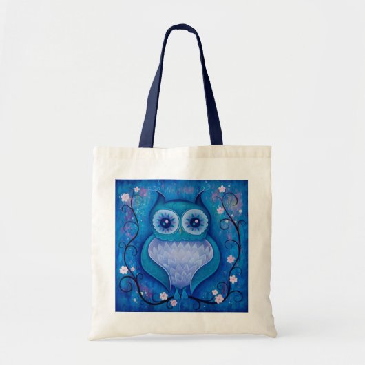 blauwe uil tote bag (Voorkant)