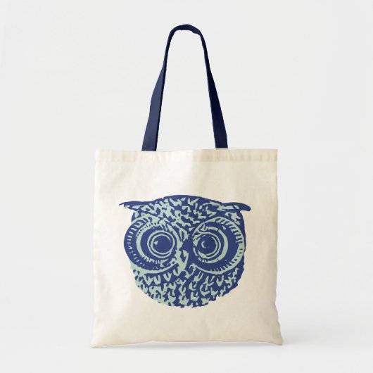 blauwe uil tote bag (Voorkant)