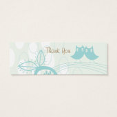 Blauwe Uilen In Liefde Custom Dank U Cadeau Label  Mini Visitekaartjes (Achterkant)