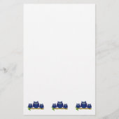 Blauwe Uilen Ontwerp Briefpapier (Voorkant)