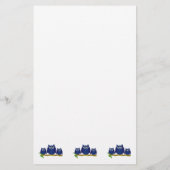 Blauwe Uilen Ontwerp Briefpapier (Achterkant)