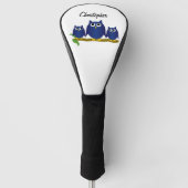 Blauwe Uilen Ontwerp Gepersonaliseerd Golfheadcover (Voorkant)