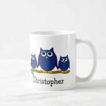 Blauwe Uilen Ontwerp Gepersonaliseerd