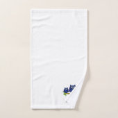 Blauwe Uilen Ontwerp met Monogram Bad Handdoek (Handdoek)
