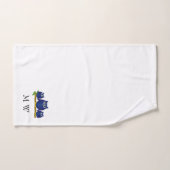 Blauwe Uilen Ontwerp met Monogram Bad Handdoek (Handdoek)