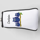Blauwe Uilen Ontwerp op Maat Golfheadcover (Voorkant)