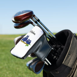 Blauwe Uilen Ontwerp op Maat Golfheadcover