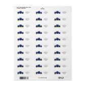 Blauwe Uilen Ontwerp Retouradres Etiket (Full Sheet)