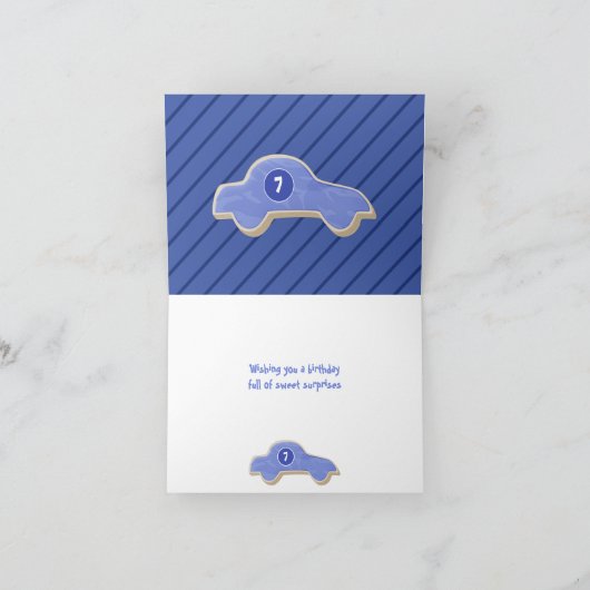 " blauwe - uitkoekjes " jongens gefeliciteerd met  kaart (Binnen)