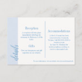 Blauwe uitnodiging Insert, Caroline Wedding Informatiekaartje (Voorkant)