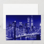 Blauwe uitnodiging voor New York City (Voorkant / Achterkant)