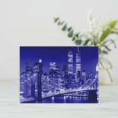 Blauwe uitnodiging voor New York City (Staand voorkant)