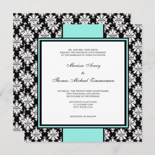 Blauwe uitnodigingen (Voorkant / Achterkant)