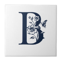 blauwe uitnodigingen letter B eenvoudig