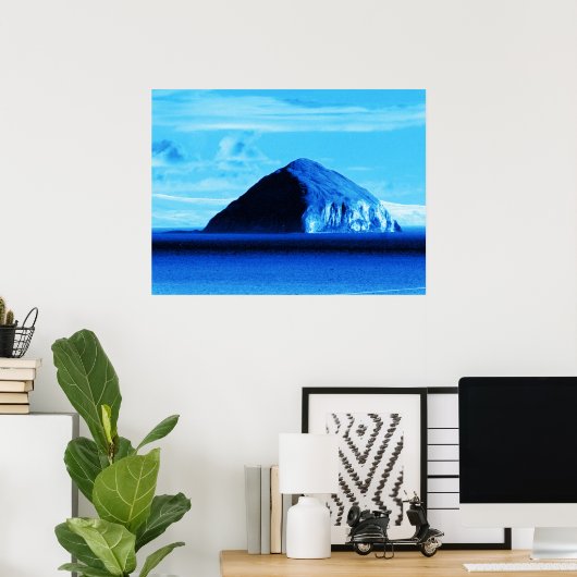 Blauwe Uitzichten Ailsa Craig Firth of Clyde Scotl Poster (Thuiskantoor)