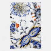 Blauwe uivel  China Bord Patroon Theedoek (Verticaal)