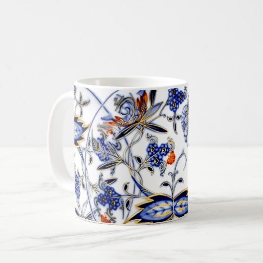 Blauwe uivel China Patroon Koffiemok (Voorkant links)