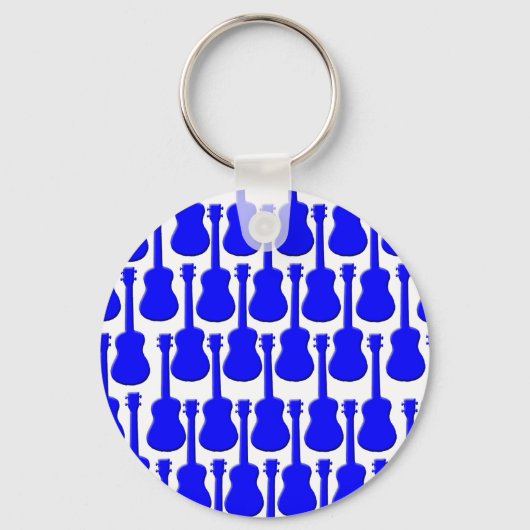 Blauwe Ukuleles Sleutelhanger (Voorkant)