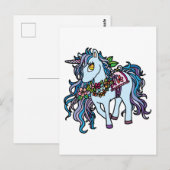 Blauwe unicorn briefkaart (Voorkant / Achterkant)
