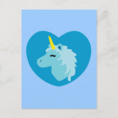 Blauwe unicorn briefkaart (Voorkant)