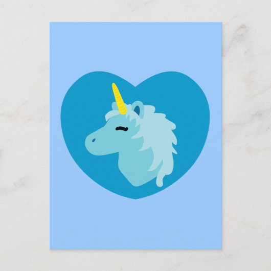 Blauwe unicorn briefkaart (Voorkant)
