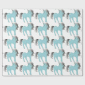 Blauwe unicorn cadeaupapier (Vlak)