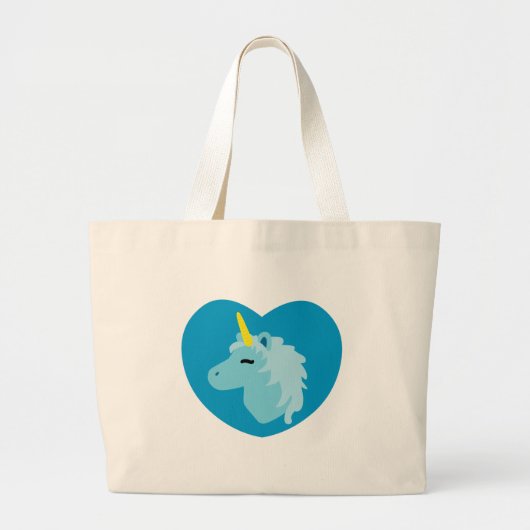 Blauwe unicorn grote tote bag (Voorkant)